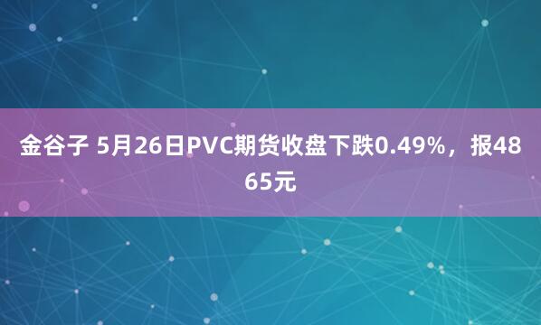 金谷子 5月26日PVC期货收盘下跌0.49%，报4865元