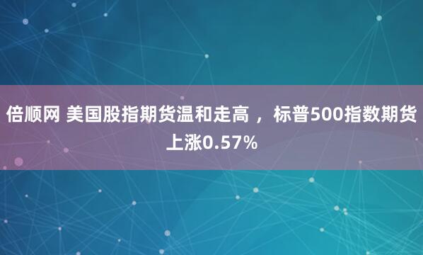 倍顺网 美国股指期货温和走高 ，标普500指数期货上涨0.57%