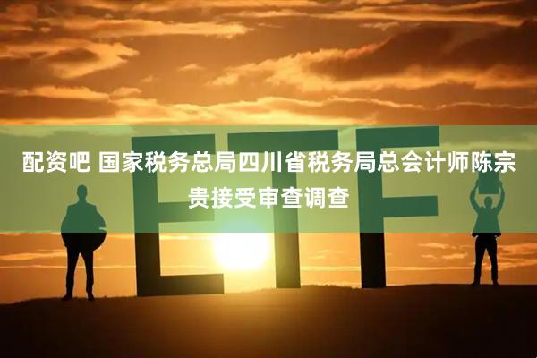 配资吧 国家税务总局四川省税务局总会计师陈宗贵接受审查调查